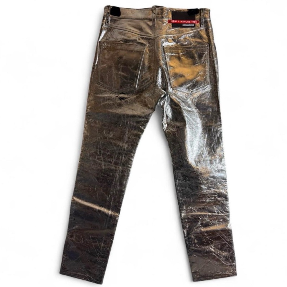 Dsquared2 silver metallic leather jeans - Picture 3 of 9
